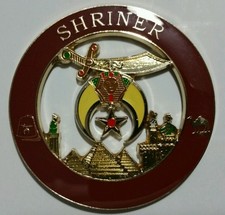 New Shriners Brown Cut-Out Car Emblem   picture