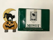 Midwest of Cannon Falls Cast Iron Doorknocker Topper HALLOWEEN Cat Jack O Lanter picture