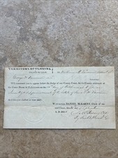 1844 Florida Pre State Document Court Order Rare Stamped -Territory Of Florida. picture