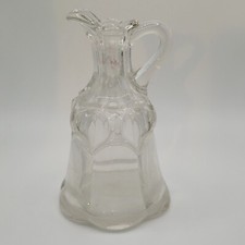 Cruet Bottle ~ vintage ~ etched ~ handle ~ 5.75” ~ no stopper ~ Upcycle to ? picture