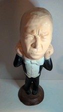VINTAGE 1980 ESCO THREE STOOGES CHALKWARE STATUE CURLY 18” picture