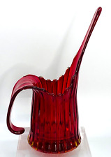 Fortoria Heirloom Amberina Ribbed Pitcher with Pulled Spout 9.5