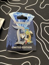 Disneyland Diamond Celebration 60th Anniversary “D” Jiminy Cricket LE 3000 Pin picture
