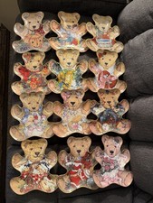 Franklin Mint Heirloom Recommendation Limited Ed Teddy Bear Shaped Plates Lot 12 picture