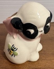Vtg 1940's Block Pottery California Puppy Dog Bumble Bee Planter/Bud Vase picture