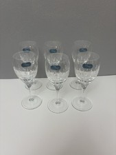 Cristal J.G. Durand Teardrop Etched Pattern 5” Tall Set Of 6 Small Wine Glasses picture