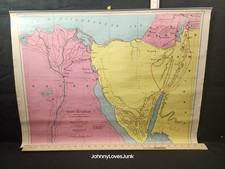 1938 Egypt To Canaan No. 3 Map Teacher/Bible Study Teaching Aid OG Mailing Tube picture