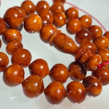 Amber Rosary – 33 Oval Beads, 13 mm, Golden Brown Amber Rosary 52gram picture