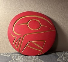 Chester Joseph Small Salmon Egg Panel Carving First Nation Red Cedar  Pigment picture