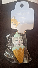 Miniso x Mofusand Ice Cream Series Vinyl Figure Keychain Green Cat Cone, NEW picture