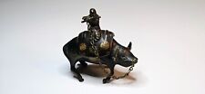 CHINESE BRONZE BULL BUFFALO OX AND A HERDSMAN FLUTE PLAYER CENSER INCENSE BURNER picture