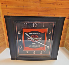 2009 Harley Davidson Bulova Square Oil Can Clock; Works picture