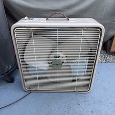 1950s Berns Air King VTG Metal Box Fan King 3 Speed 22x22x7in Works Portable picture