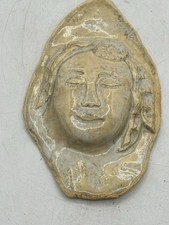 Artisan Crafted Resting Face Clay Art Glazed Decor Signed Lois 2013 picture