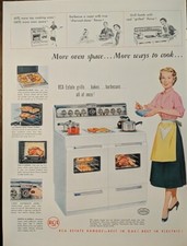 1954 vintage RCA Cook Range Post WWll Kitchen Print Ad  picture
