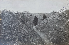 ORIGINAL WW1 GERMAN SOLDIERS IN TRENCH REAL PHOTO POSTCARD RPPC picture