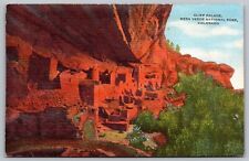 Cliff Palace Mesa Verde National Park Colorado Red Sandstone Vintage Postcard picture