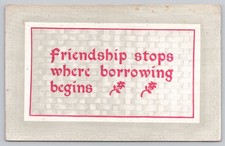 Vintage Motto Postcard 1913 Cambridge MA Postmark Friendship Quote picture