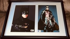 Val Kilmer Chris O'Donnell signed Batman 8x10 movie photos set custom framed BAS picture