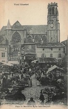 Postcard France: Place du Marche & Eglise Saint-Gengoult, Toul DB picture