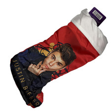 Vintage 2012 Justin Bieber Christmas Stocking - Bieber Time Merchandise - Red picture
