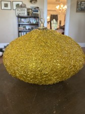 Vtg MCM Yello/Gold Lucite Spaghetti UFO Light Hanging Lamp 14 1/2