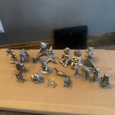 1980s Vintage C.A.T. Pewter Miniature Figures 20 Pc Lot Clown Bears Doll Animal picture