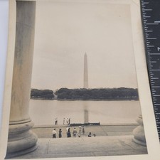 Photo Washington DC Washington Monument View Lake People 1960s Vintage picture