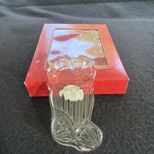Vintage 1990 GORHAM Crystal Stocking  Christmas Ornament MADE IN GERMANY picture