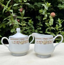 Clairmont #509 By Four Crown China Sugar Bowl w/lid and Creamer, Japan picture