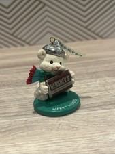 Enesco Green 1993 HERSHEY'S CHOCOLATE BEAR Merry Kisses Christmas Ornament picture