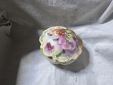 Antique E.S.German Prov Saxe Hand Painted Porcelain Dresser Box Poppies 4 in  picture