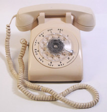 Vintage ITT Rotary Telephone Almond Desktop Phone 1987 Tested picture