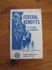 Vtg Federal Benefits for Veterans and Dependents Military VA Fact Sheet Jan 1967 picture