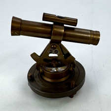Antique Brass Surveying Compass Theodolite/Transit Style w/ Sighting Telescope picture