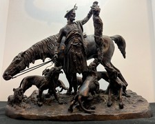 PIERRE JULES MENE / PJ MENE Antique French Bronze Scottish Hunt Horse Sculpture picture