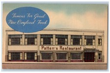 Patten's Restaurant New England Food Boston Massachusetts MA Vintage Postcard picture