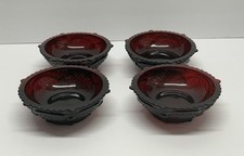 Avon Ruby Red 1876 Cape Cod 5 1/4” Footed Small Fruit/Dessert Bowls - Set of 4 picture