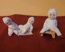 Antique German Snowbabies-2 Sledding Cute picture