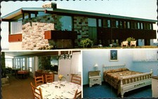 Rimouski Quebec - Auberge de la Plage, Sacre-Coeur - Chrome Postcard c. 1970 picture