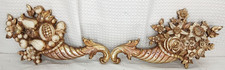 PAIR OF SYROCO DECORATION GOLD GILT CORNUCOPIA WALL DECOR VINTAGE  1960S MCM picture