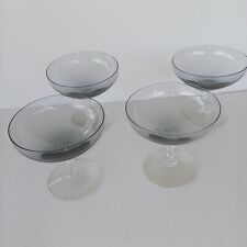Vintage Set Of 4 Debutant Smoky Glasses picture