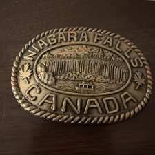 Vintage 1970’s Niagara Falls Canada Souvenir Belt Buckle with Waterfall picture