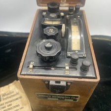 Portable potentiometer Wheelco Instruments c1940's Steampunk Wooden Case Antique picture