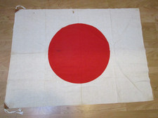 VINTAGE JAPANESE NATIONAL FLAG WWII ERA COTTON OR SILK CORNER TIE STRINGS picture