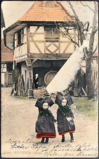 1906 PC Alsatian Children holding hands in village, Revue Alsacienne picture