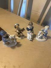 Vintage Porcelain Children And Dogs Lot Of 4 picture