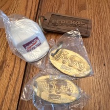 Vintage Federal Express Keychain Lot Retro FedEx Promotional Trucker Hat Globe picture