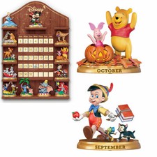 DISNEY Magical Moments Perpetual CALENDAR Figurine Set of 2 SEPTEMBER & OCTOBER picture