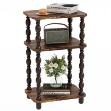 Retro End Table, 3-Tier Small Side Table, Narrow Couch Side Table for Small S... picture
